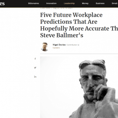 Forbes. Speaking about the future of the workplace